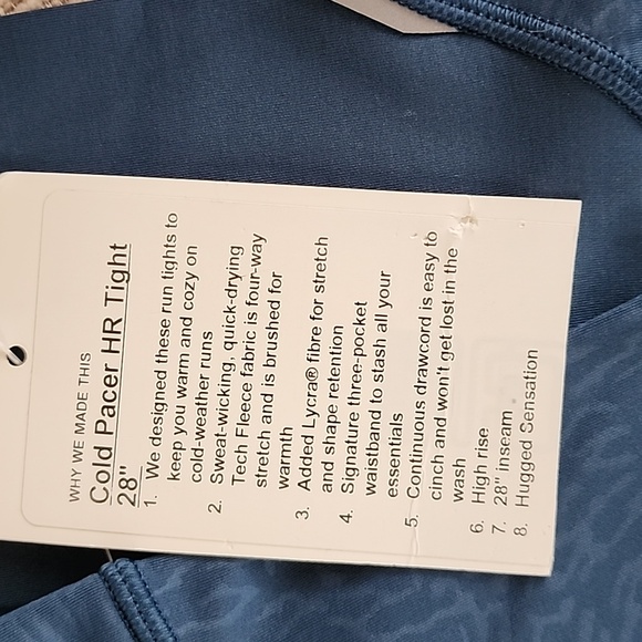 LULEMON Cold PACER Tight 28"  Size 8 NWT - Picture 2 of 5